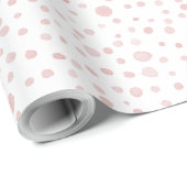 Rose Confetti Watercolor Dots Wrapping Paper Geschenkpapier (Rolleneckpunkt)