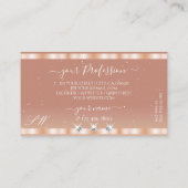 Rose Coral Sparkle Jewels Initials Elegant Visitenkarte (Rückseite)