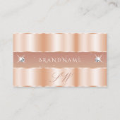Rose Coral Sparkle Jewels Initials Elegant Visitenkarte (Vorderseite)