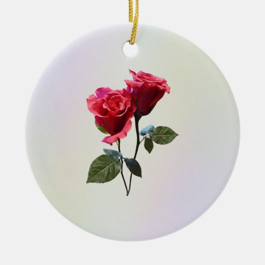 Rose Couple Keramik Ornament (Vorne)