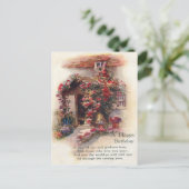 Rose Covered Cottage Vintage 1920 Geburtstag Postkarte (Stehend Vorderseite)