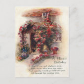 Rose Covered Cottage Vintage 1920 Geburtstag Postkarte (Vorderseite)