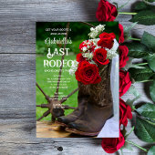 Rose Cowboy Boots Letztes Rodeo Junggeselinnen-Abs Einladung