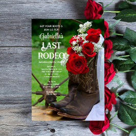 Rose Cowboy Boots Letztes Rodeo Junggeselinnen-Abs Einladung