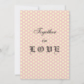 Rose Cream Polka Dots Blue Wedding Einladung (Rückseite)