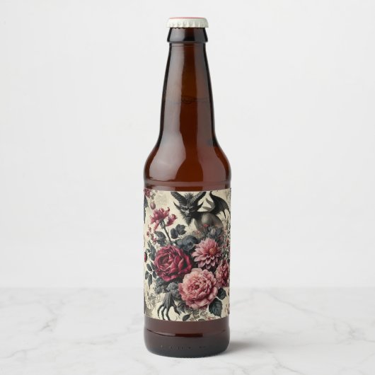 🔥 Rose Crematory – Gothic Victorian Bierflaschenetikett (Vorderseite)