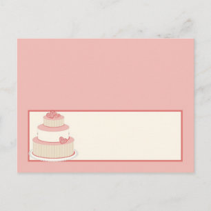 Rose/Creme Hochzeitstorte Platzkarte Postkarte