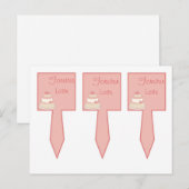 Rose/Creme Hochzeitstorte Postkarte (Vorne/Hinten)