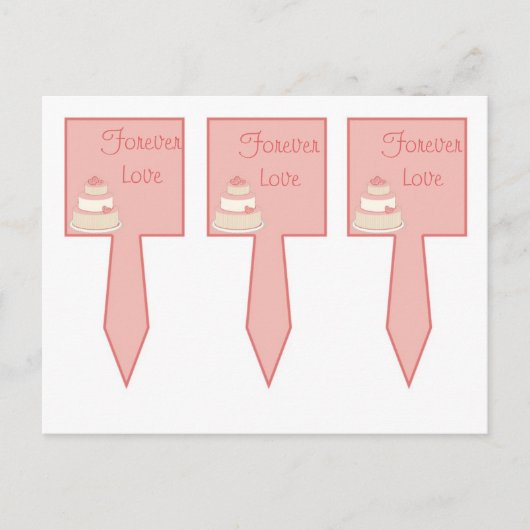 Rose/Creme Hochzeitstorte Postkarte (Vorderseite)
