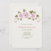 Rose Crescent Einladung (Vorne/Hinten)