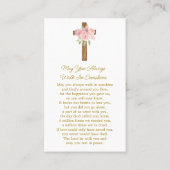 Rose Cross Memorial Photo Funeral Prayer Card Visitenkarte (Rückseite)