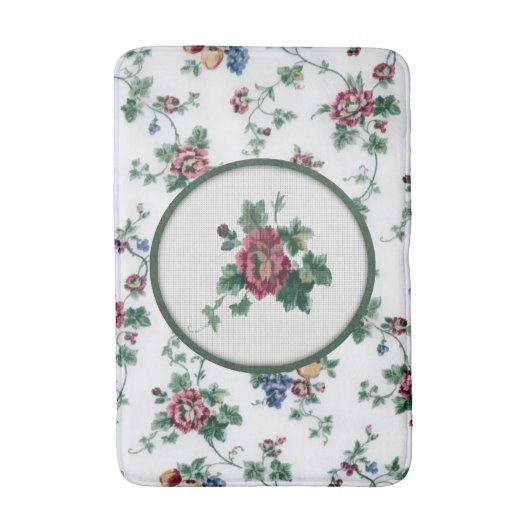 Rose Cross Stitch Bath Mat Badematte (Vorderseite Vertikal)