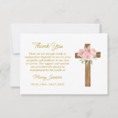 Rose Cross Sympathy Thank You Card Dankeskarte (Vorderseite)