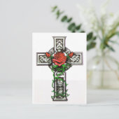 Rose cross tattoo design postkarte (Stehend Vorderseite)