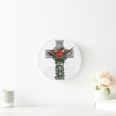 Rose cross tattoo design runde wanduhr (Zuhause)