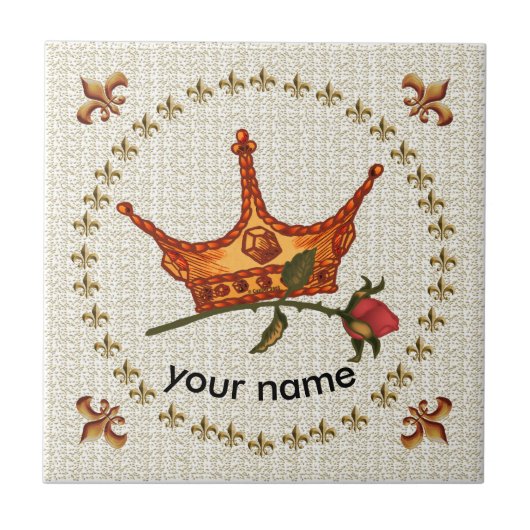 Rose Crown Fliese (Vorderseite)