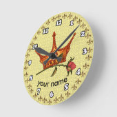 Rose Crown Runde Wanduhr (Winkel)