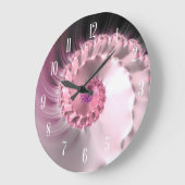 Rose Crystal Fraktal Swirl Große Wanduhr (Winkel)