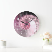 Rose Crystal Fraktal Swirl Große Wanduhr (Zuhause)