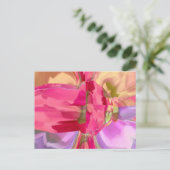 Rose Crystal - RedRose PinkRose Bud n Petal Postkarte (Stehend Vorderseite)