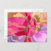 Rose Crystal - RedRose PinkRose Bud n Petal Postkarte (Vorne/Hinten)