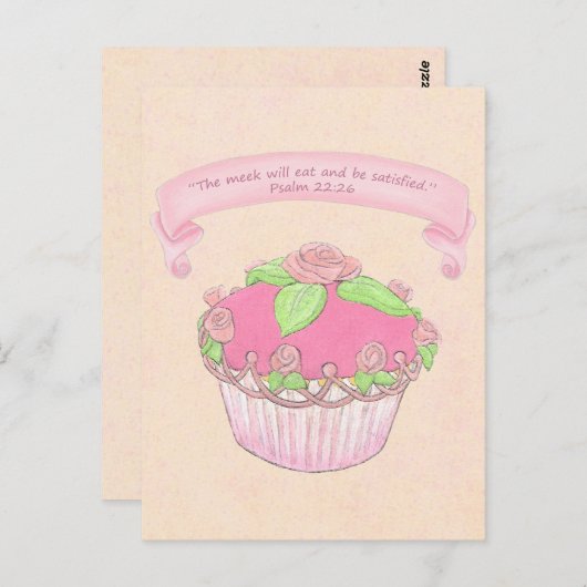 Rose Cupcake~Good Gift Scripting Postcard Drucken Postkarte (Vorne/Hinten)