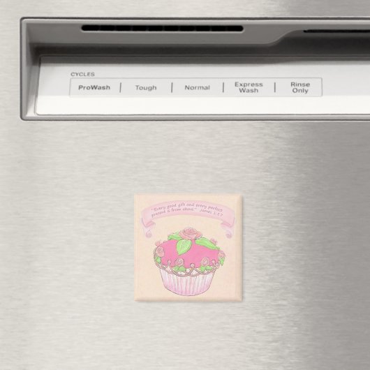 Rose CupCake Scripting Magnet (In Situ (Geschirrspüler))