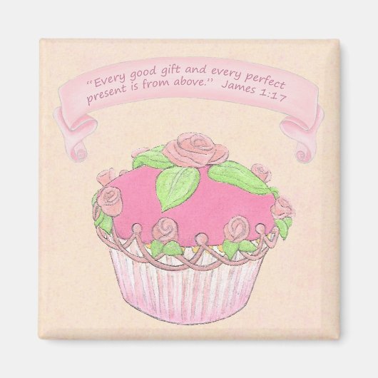Rose CupCake Scripting Magnet (Vorne)
