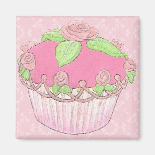 Rose Cupcake Stand Magnet (Vorne)