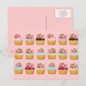 Rose Cupcakes Postkarten (Vorne/Hinten)