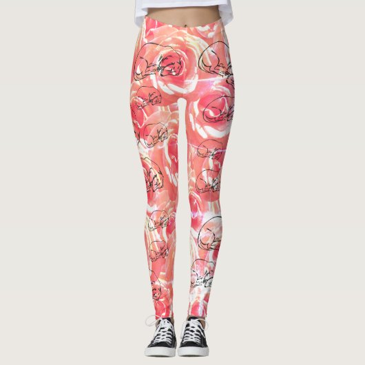 Rose, Dackel-Hund Multiprint-Leggings Leggings (Vorderseite)