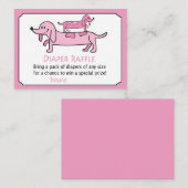 Rose Dackel Windeln Raffelkarten Platzkarte (Vorne/Hinten)