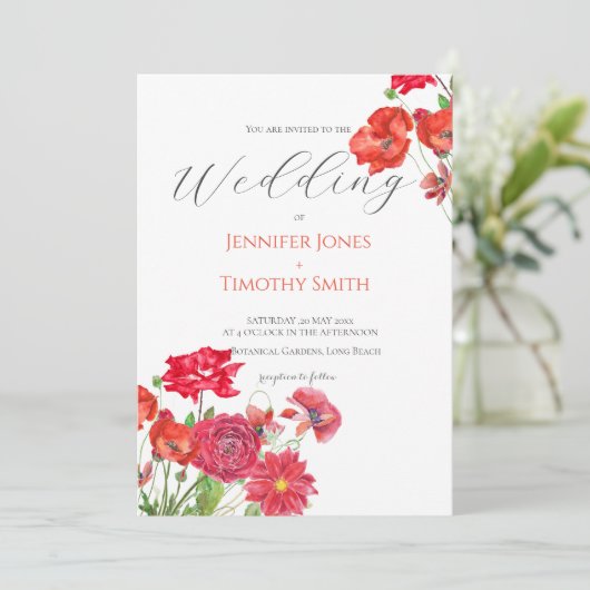 Rose Dahlia ranunc Einladung (Stehend Vorderseite)