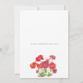 Rose Dahlia ranunc Einladung (Rückseite)