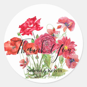 Rose Dahlia ranunculus Bouquet Runder Aufkleber