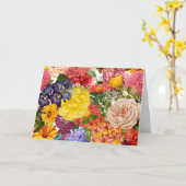 Rose, Dahlien und marigold Blume Muster  Karte (Gelbe Blume)