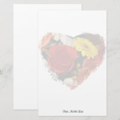 Rose Daisy Bouquet Herz Custom Briefpapier (Vorne/Hinten)