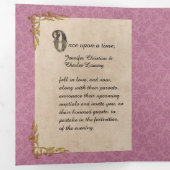 Rose Damask Fairy Tale Wedding Foto Dreifach Gefaltete Einladung (Innen Erste Seite)