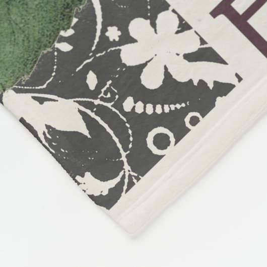 Rose Damask Hübsche Blumenantik Fleecedecke (Ecke)