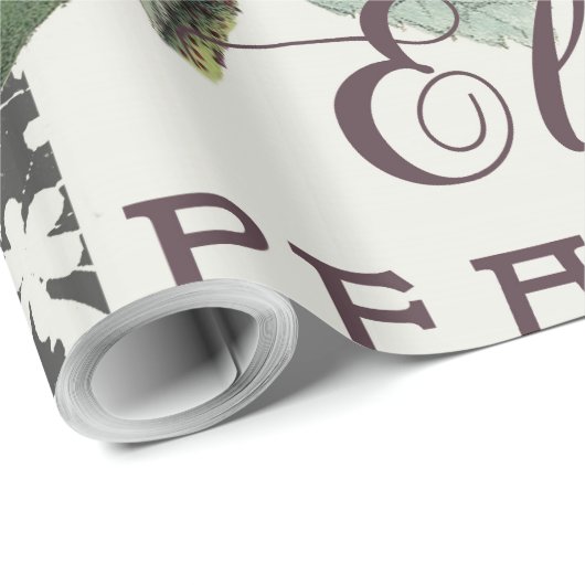 Rose Damask Hübsche Blumenantik Geschenkpapier (Rolleneckpunkt)