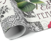 Rose Damask Hübsche Blumenantik Geschenkpapier (Rolleneckpunkt)