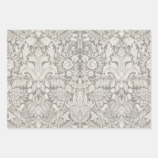 Rose Damask Hübsche Blumenantik Geschenkpapier Set (Vorderseite 3)