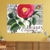 Rose Damask Hübsche Blumenantik Leinwanddruck (Insitu (Wohnzimmer))