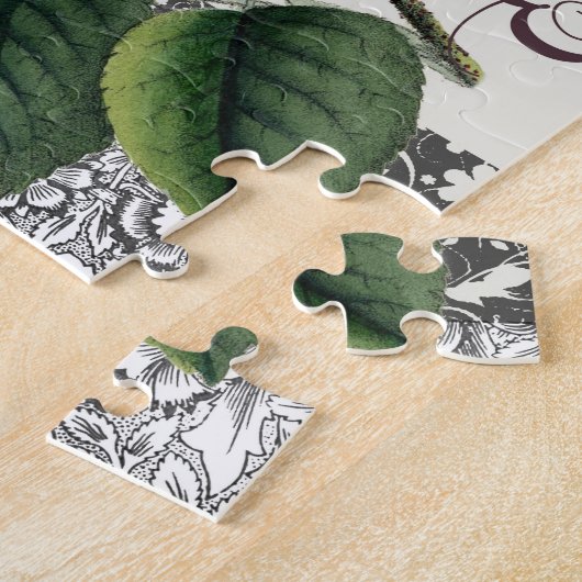 Rose Damask Hübsche Blumenantik Puzzle (Seite)