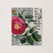 Rose Damask Hübsche Blumenantik Puzzle (Vertikal)