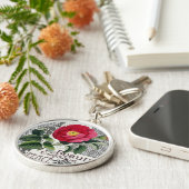 Rose Damask Hübsche Blumenantik Schlüsselanhänger (Seite)