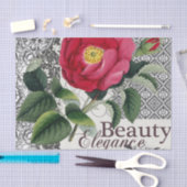 Rose Damask Hübsche Blumenantik Seidenpapier (Handwerk)