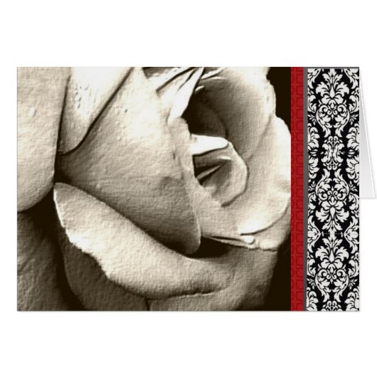 Rose Damask-Mitteilungskarten (Vorderseite (Horizontal))