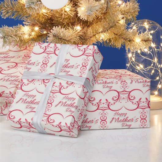 Rose Damask Mother's Day Gift Wrapping Paper Geschenkpapier (Feiertage)