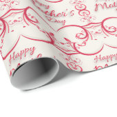 Rose Damask Mother's Day Gift Wrapping Paper Geschenkpapier (Rolleneckpunkt)